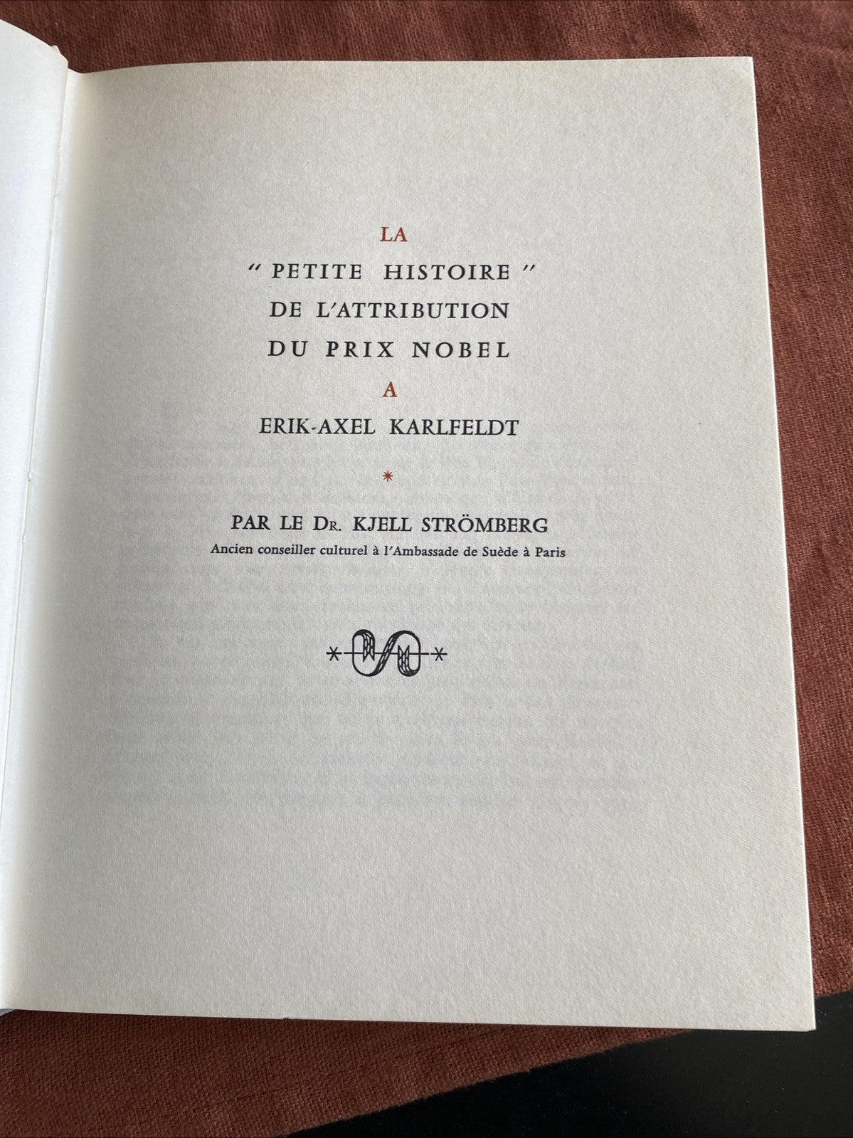 Collection Prix Nobel Rombaldi - Erik-Axel KARLFELDT - Poèmes - prix 1931 - livre -