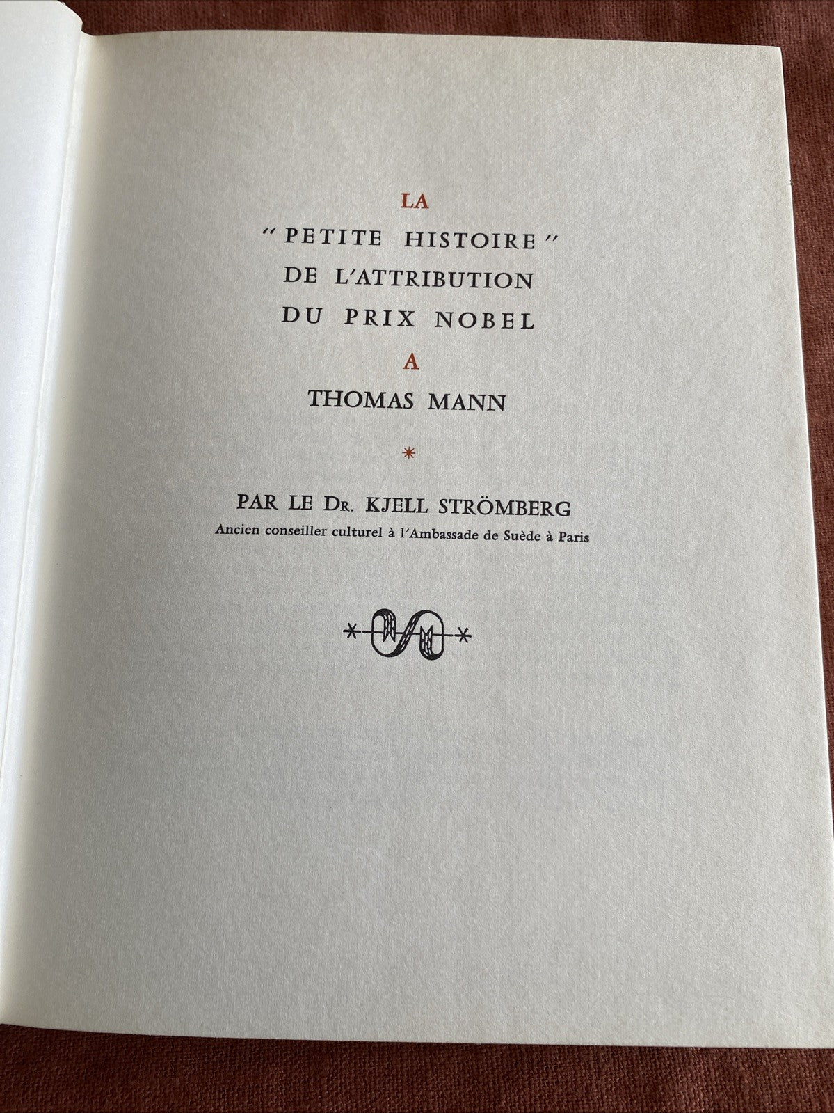 Livre Thomas Mann - La Mort à Venise - Editions Rombaldi - Nobel 1929