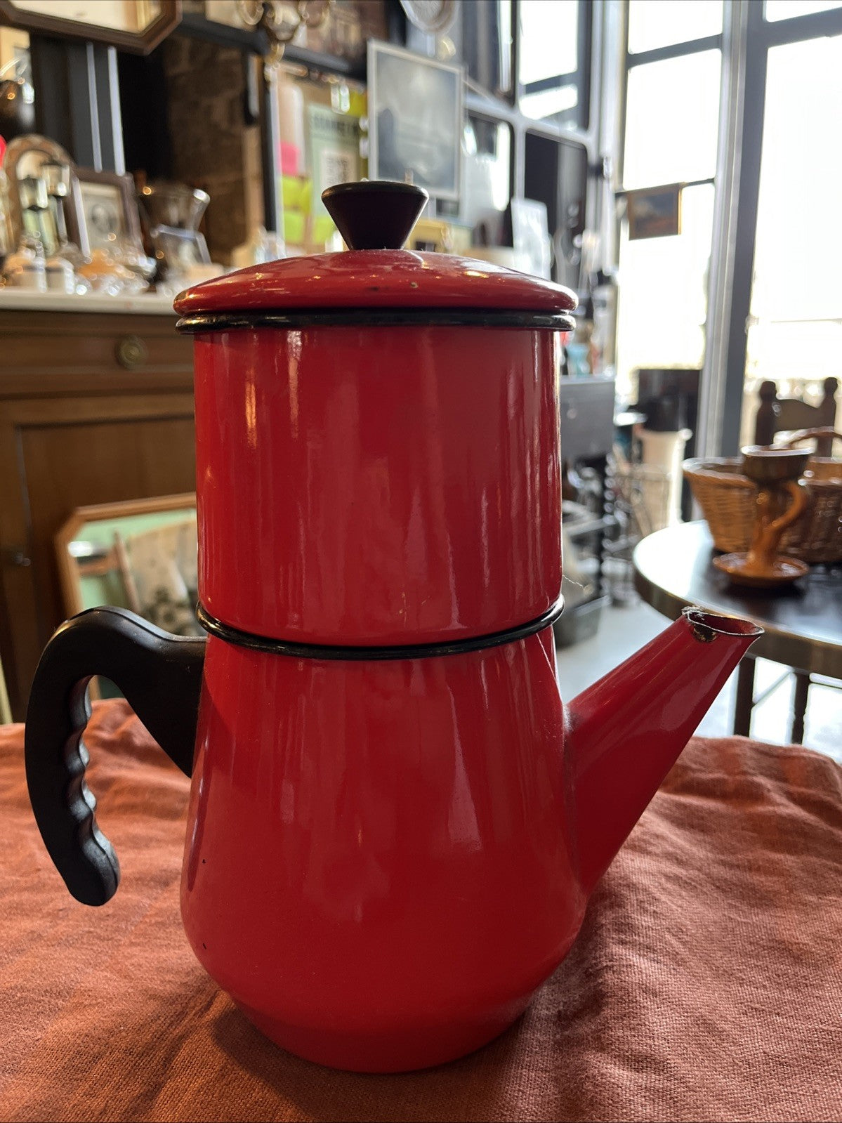 Cafetière Tôle Émaillée Rouge