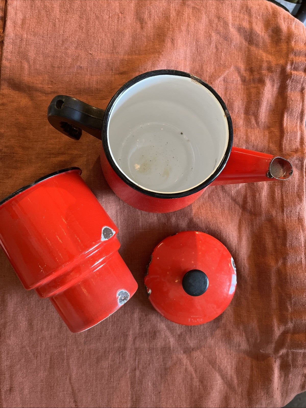 Cafetière Tôle Émaillée Rouge