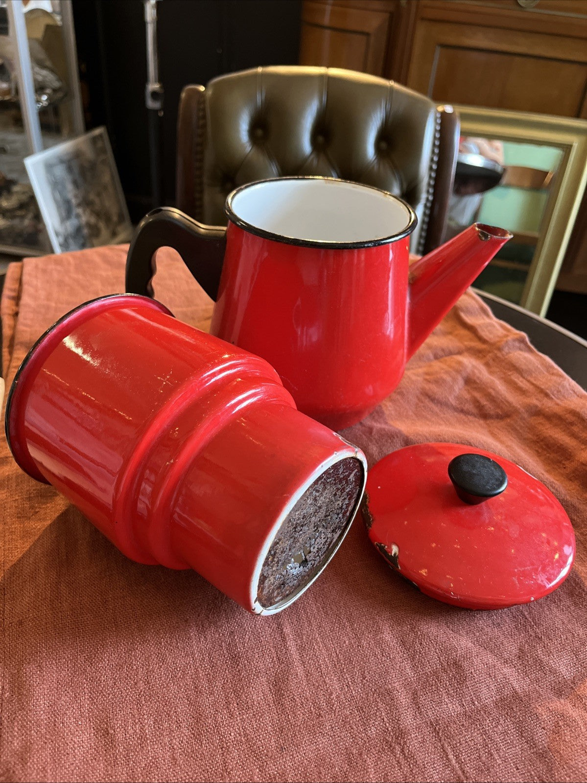 Cafetière Tôle Émaillée Rouge