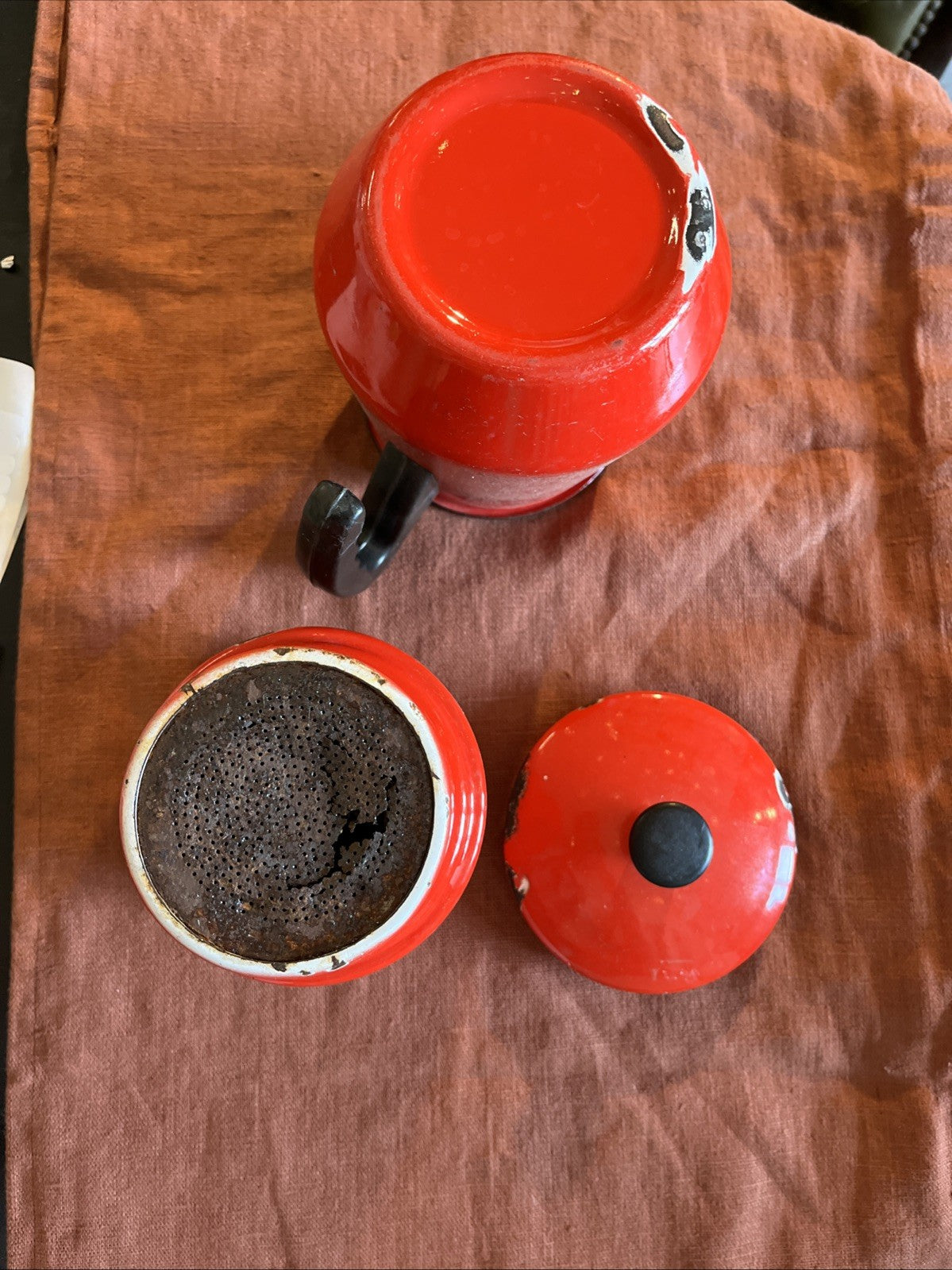 Cafetière Tôle Émaillée Rouge