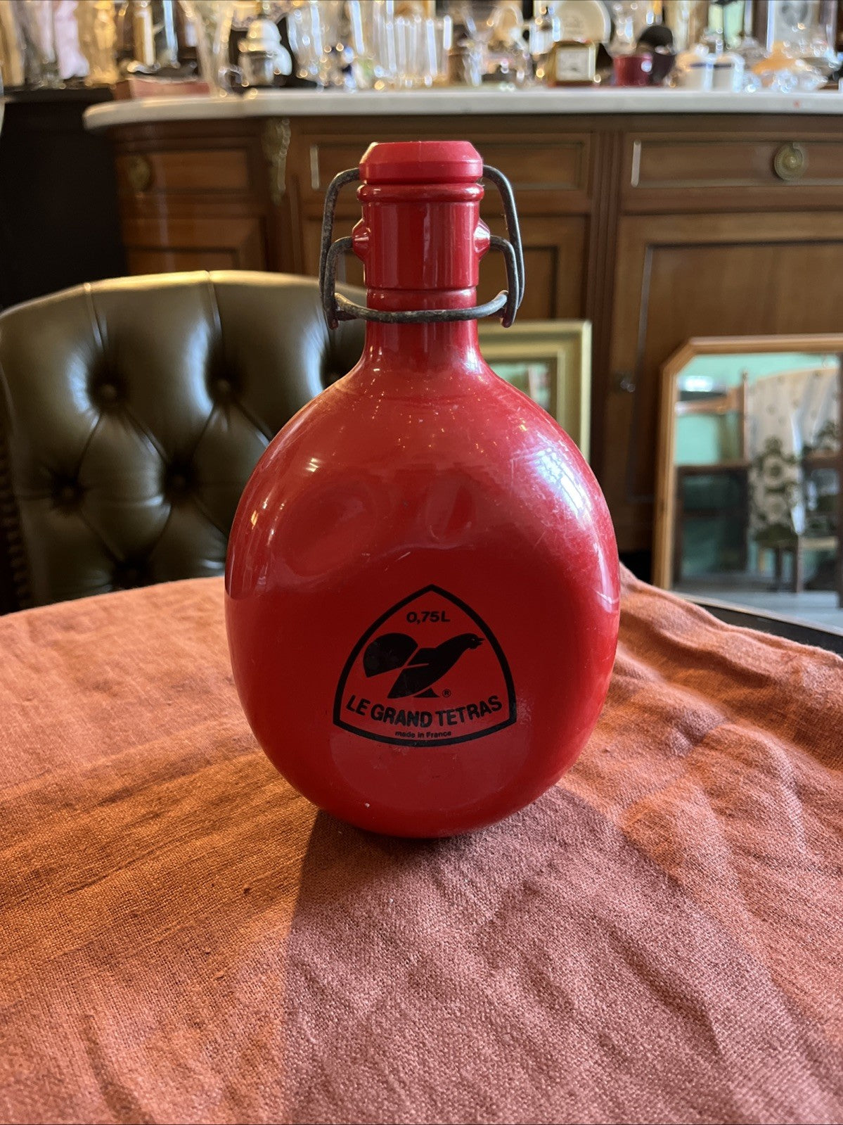 Gourde Tôle Émaillée Rouge