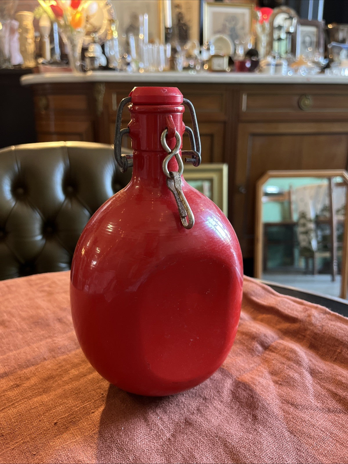 Gourde Tôle Émaillée Rouge