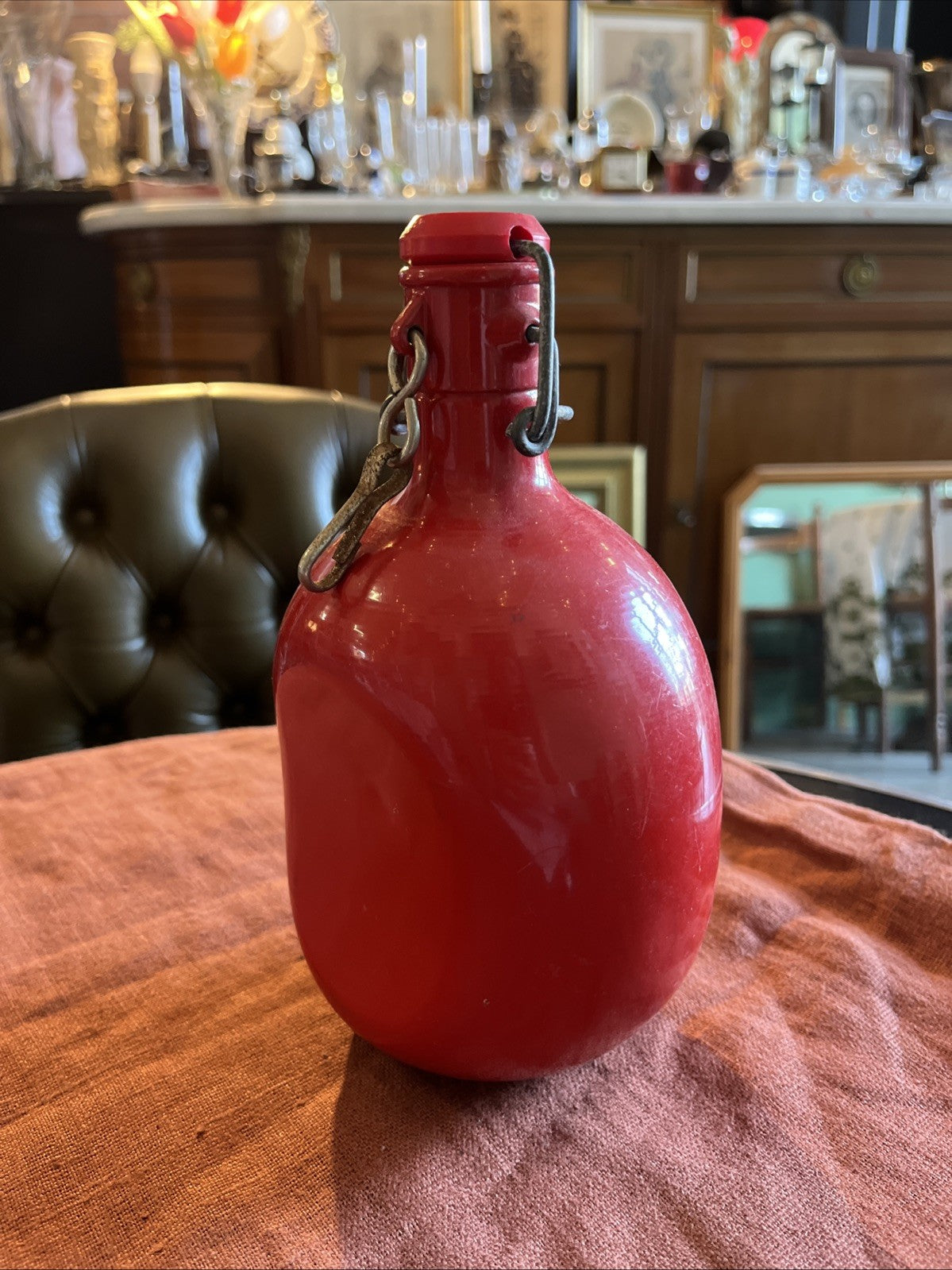 Gourde Tôle Émaillée Rouge