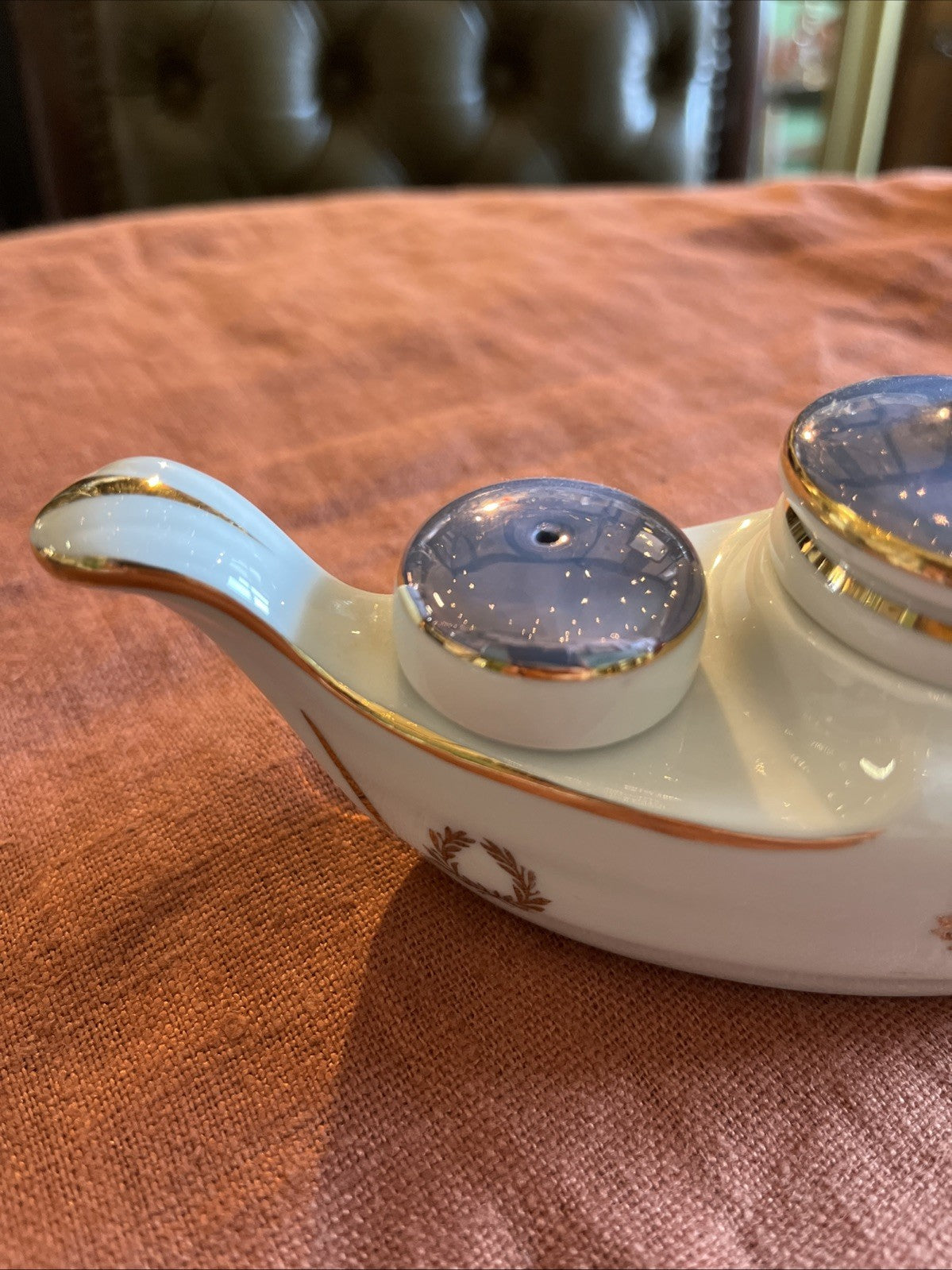 Service À Condiments Sel Poivre Moutarde Porcelaine Napoléon