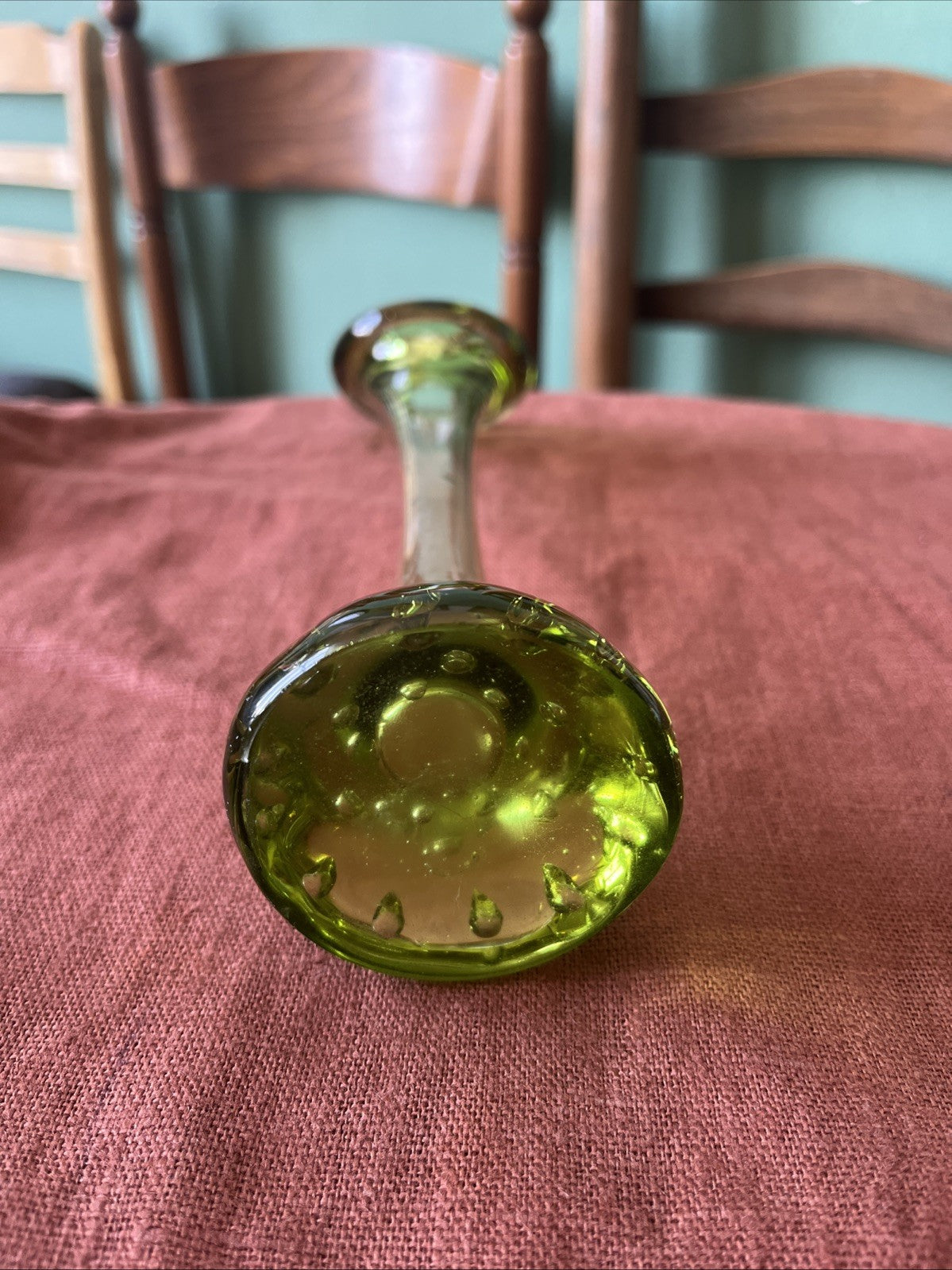 Vase Soliflore Vert Pied Bullé