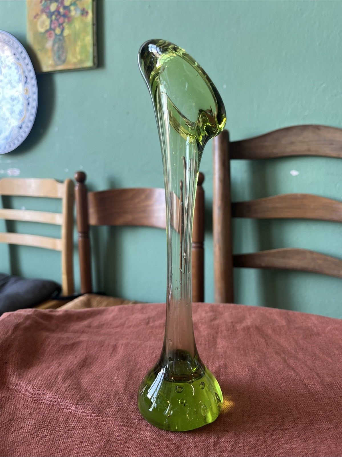 Vase Soliflore Vert Pied Bullé