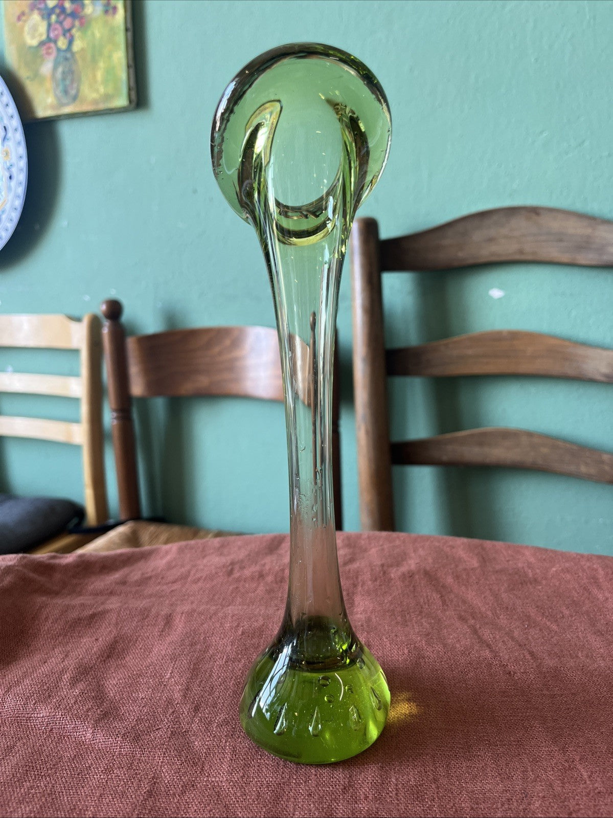 Vase Soliflore Vert Pied Bullé