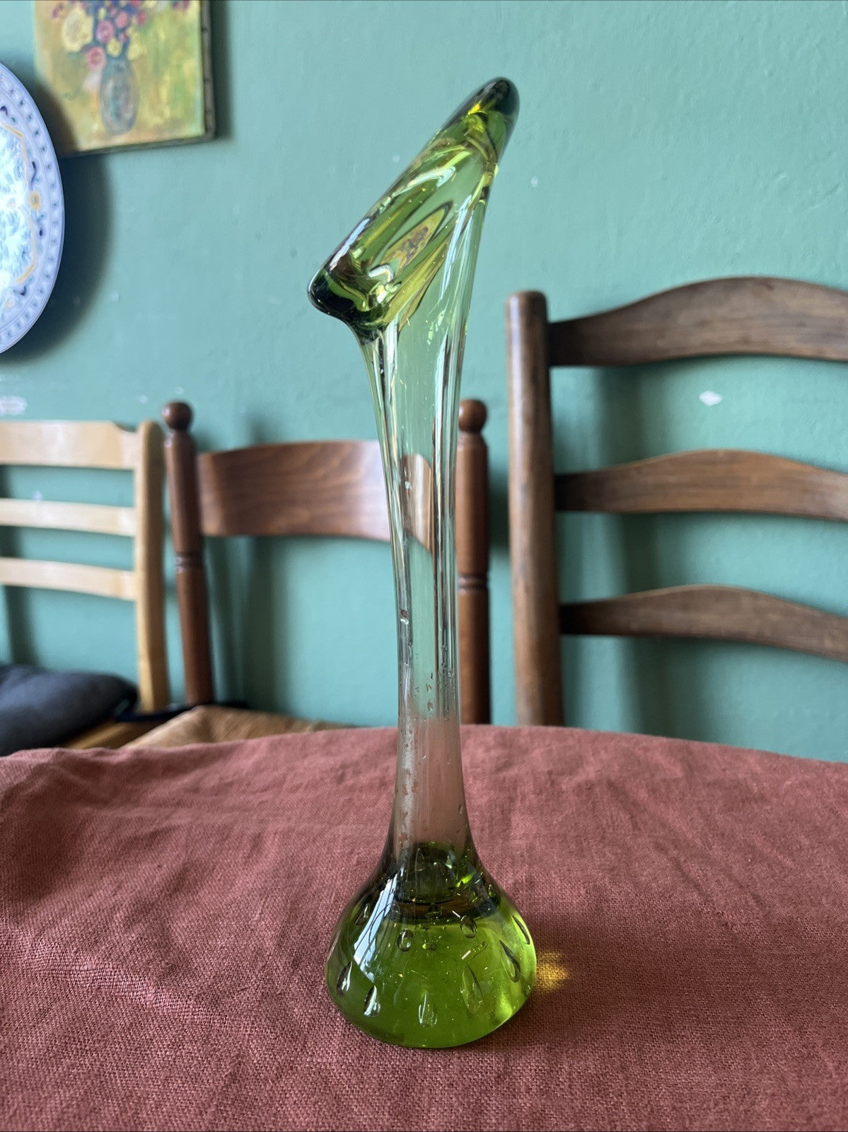 Vase Soliflore Vert Pied Bullé