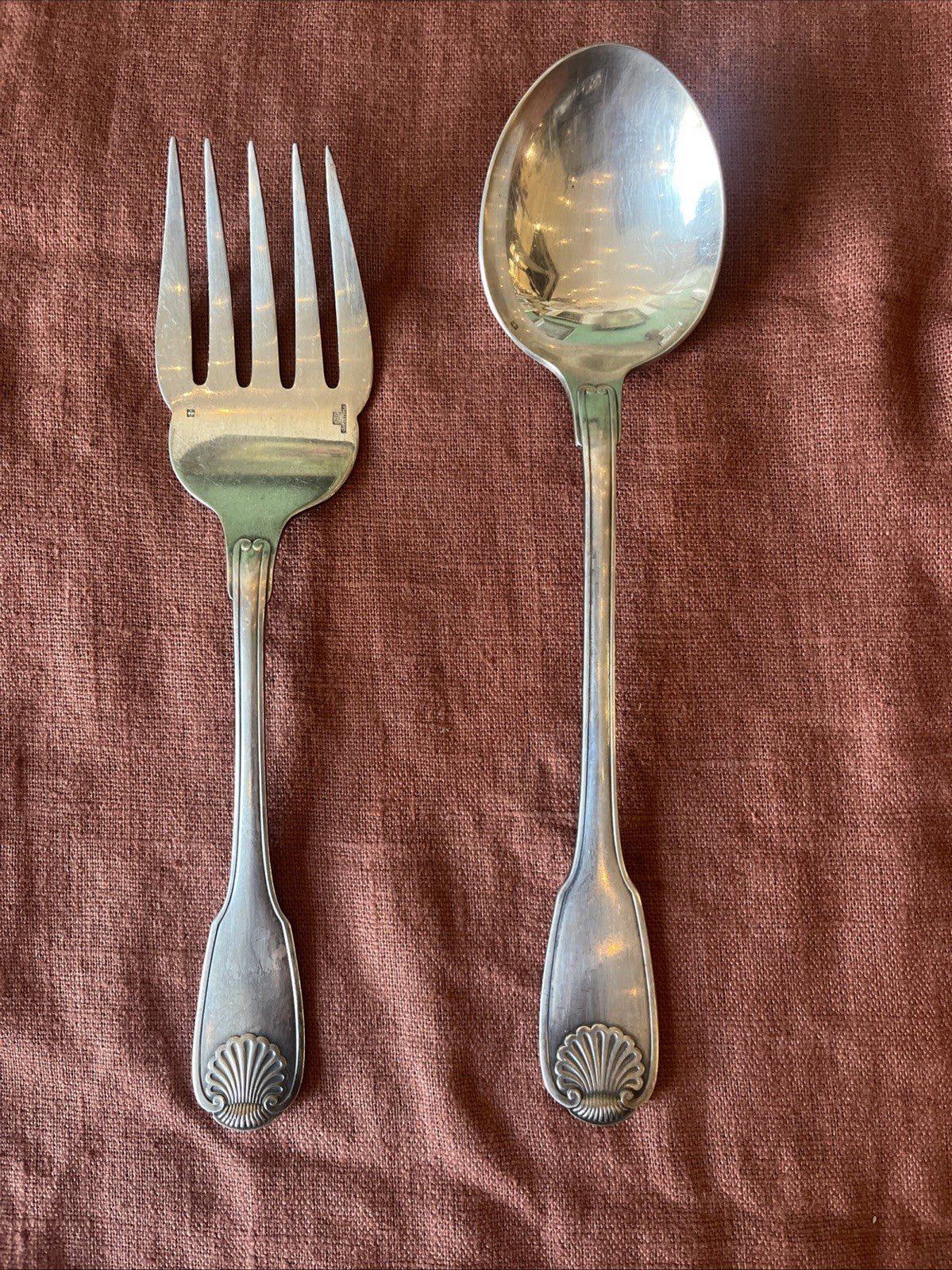 Lot De 2 Couverts De Service Fourchette CuillèreMetal Argenté Christofle
