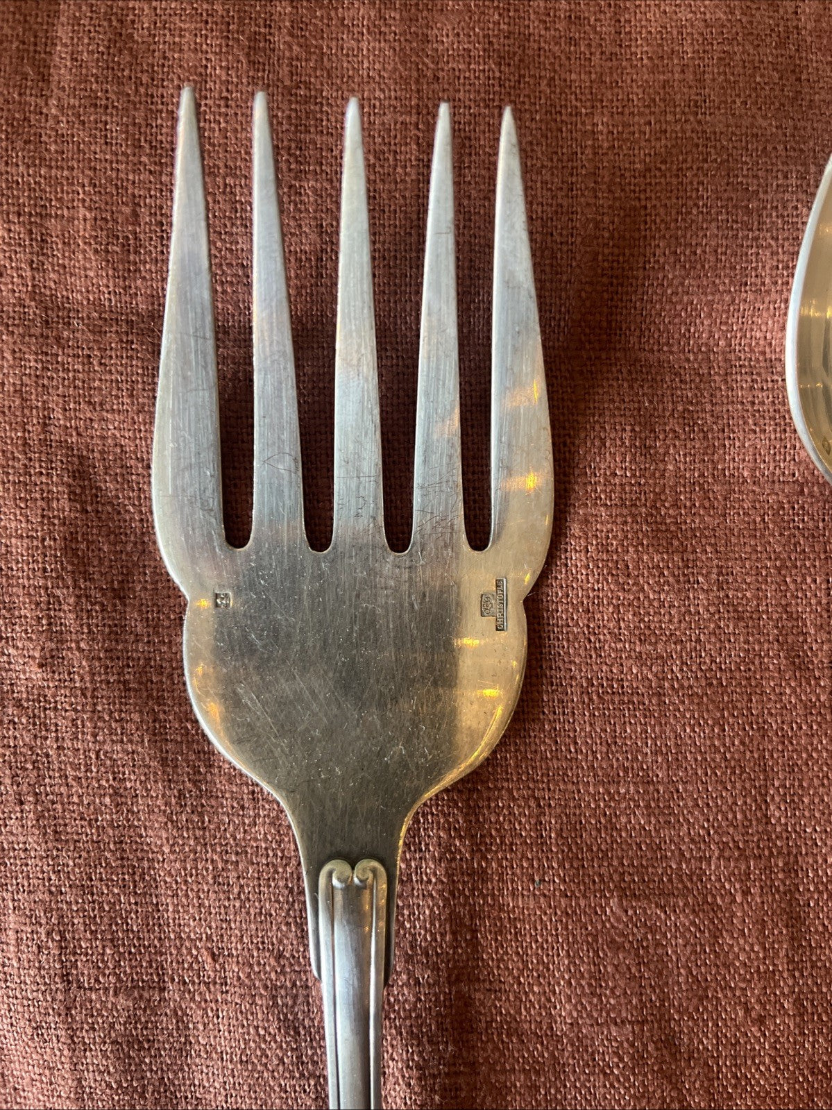 Lot De 2 Couverts De Service Fourchette CuillèreMetal Argenté Christofle