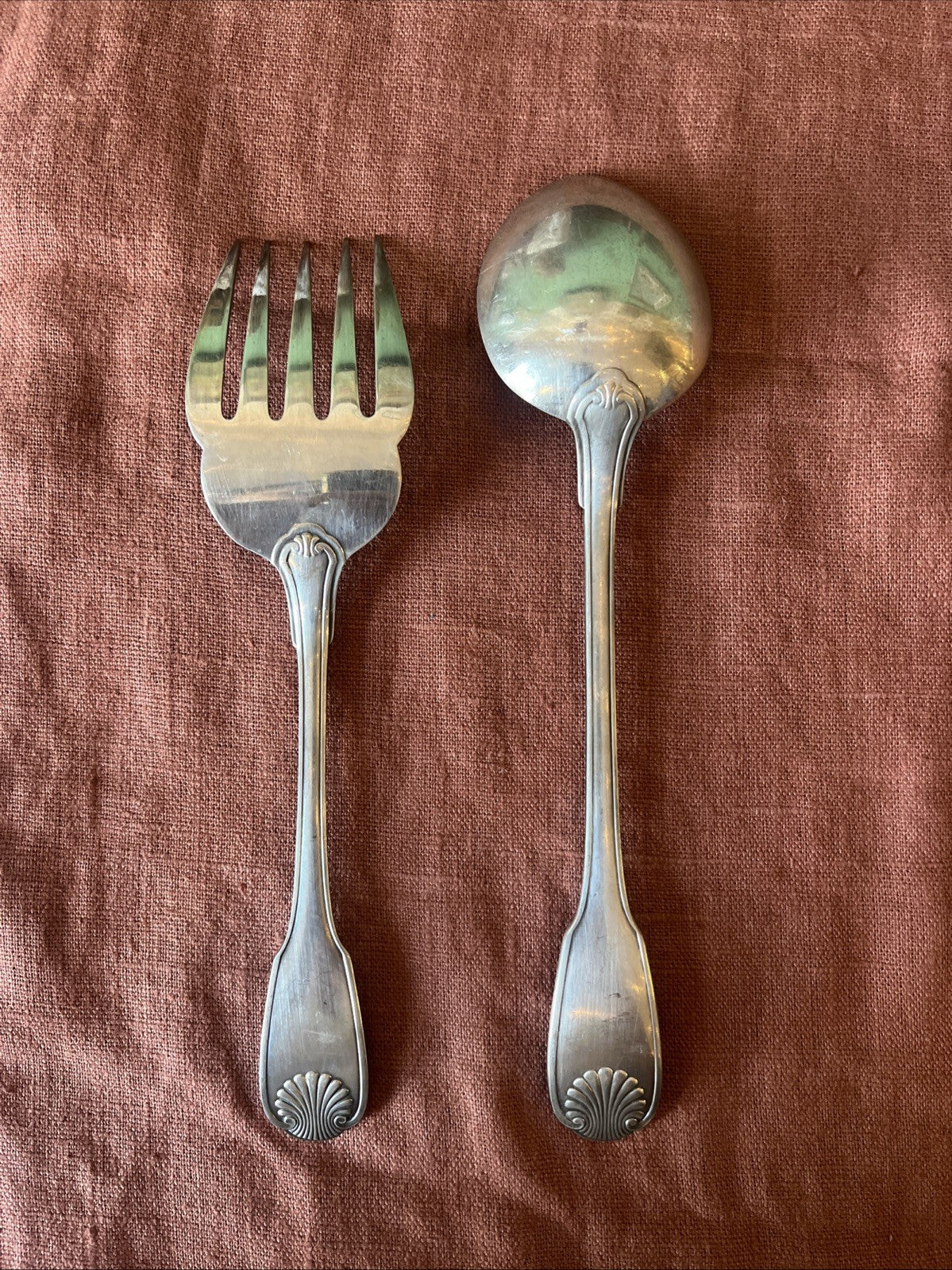 Lot De 2 Couverts De Service Fourchette CuillèreMetal Argenté Christofle