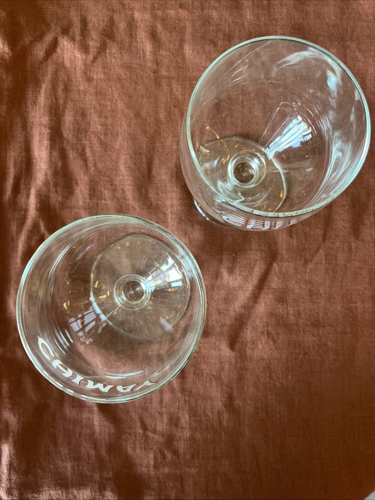 Lot De 2 Verres à bière CHIMAY bordé argent 25cl tige