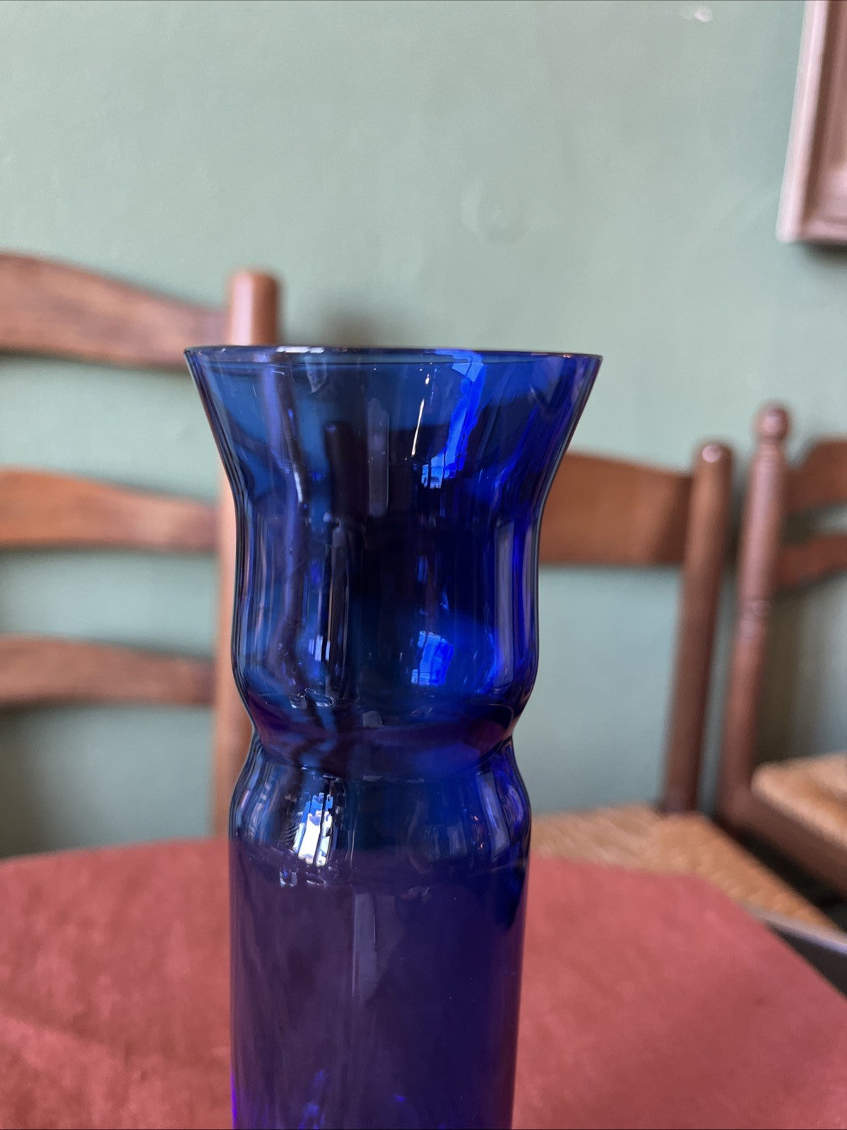 Petit Vase/soliflore Vintage Bleu Roi En Verre