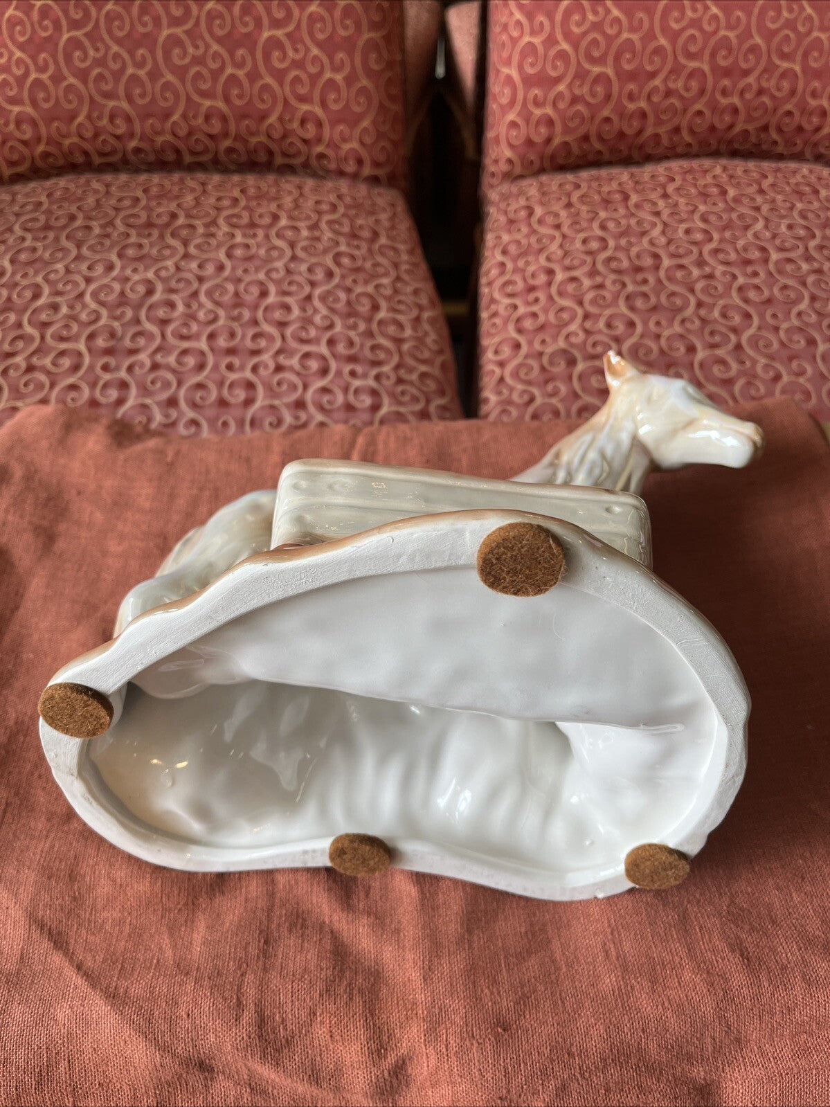 Jardinière Vintage Sculpture Cheval En Céramique