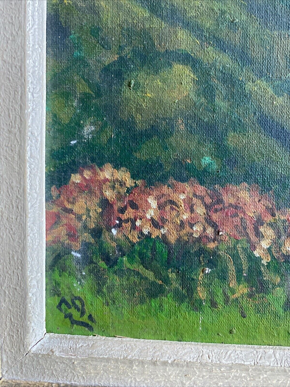Tableau Ancien Paysage Montagneux Signé A Déterminer