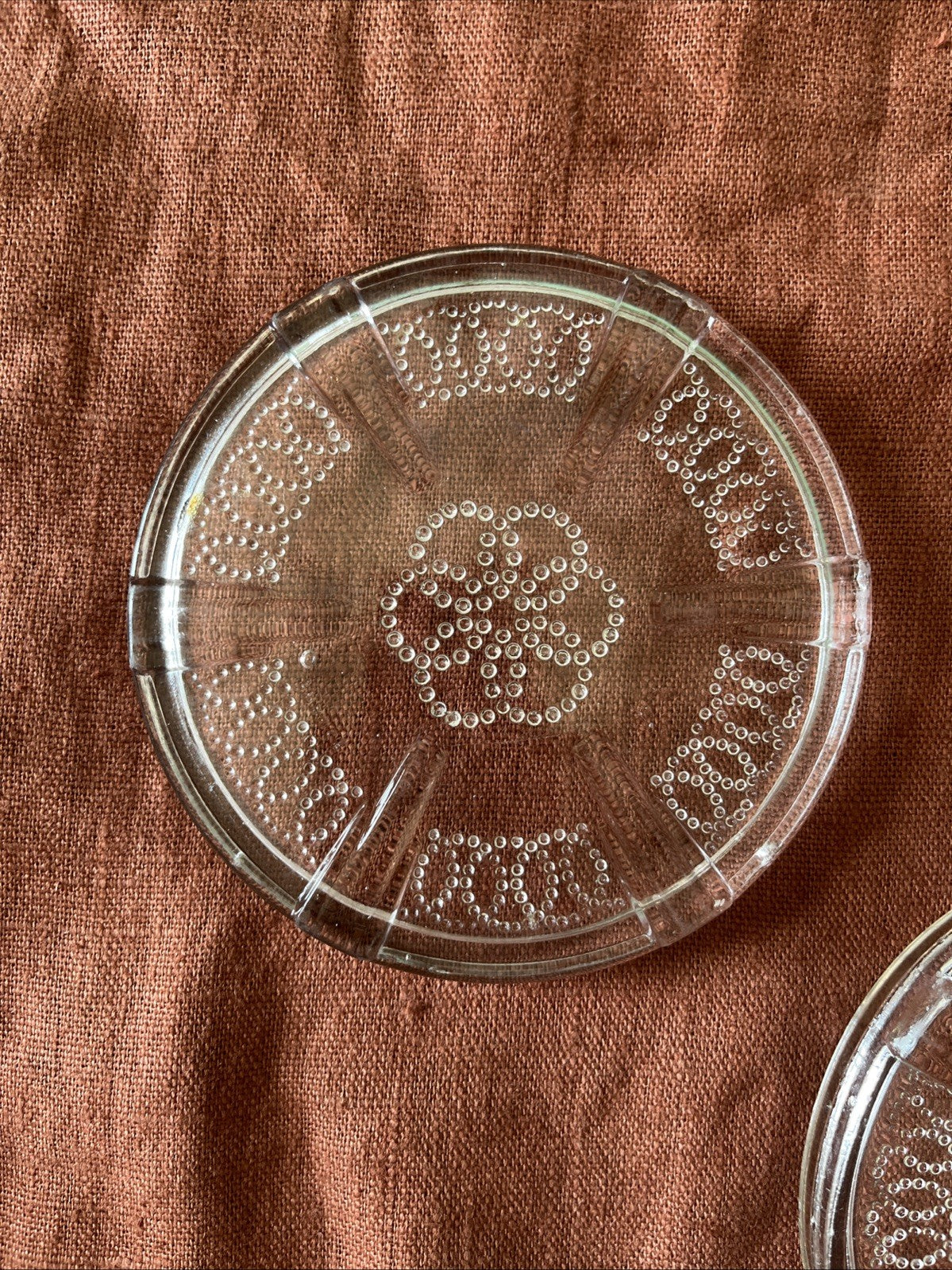 Paire De Dessous De Bouteille / Plat En Verre