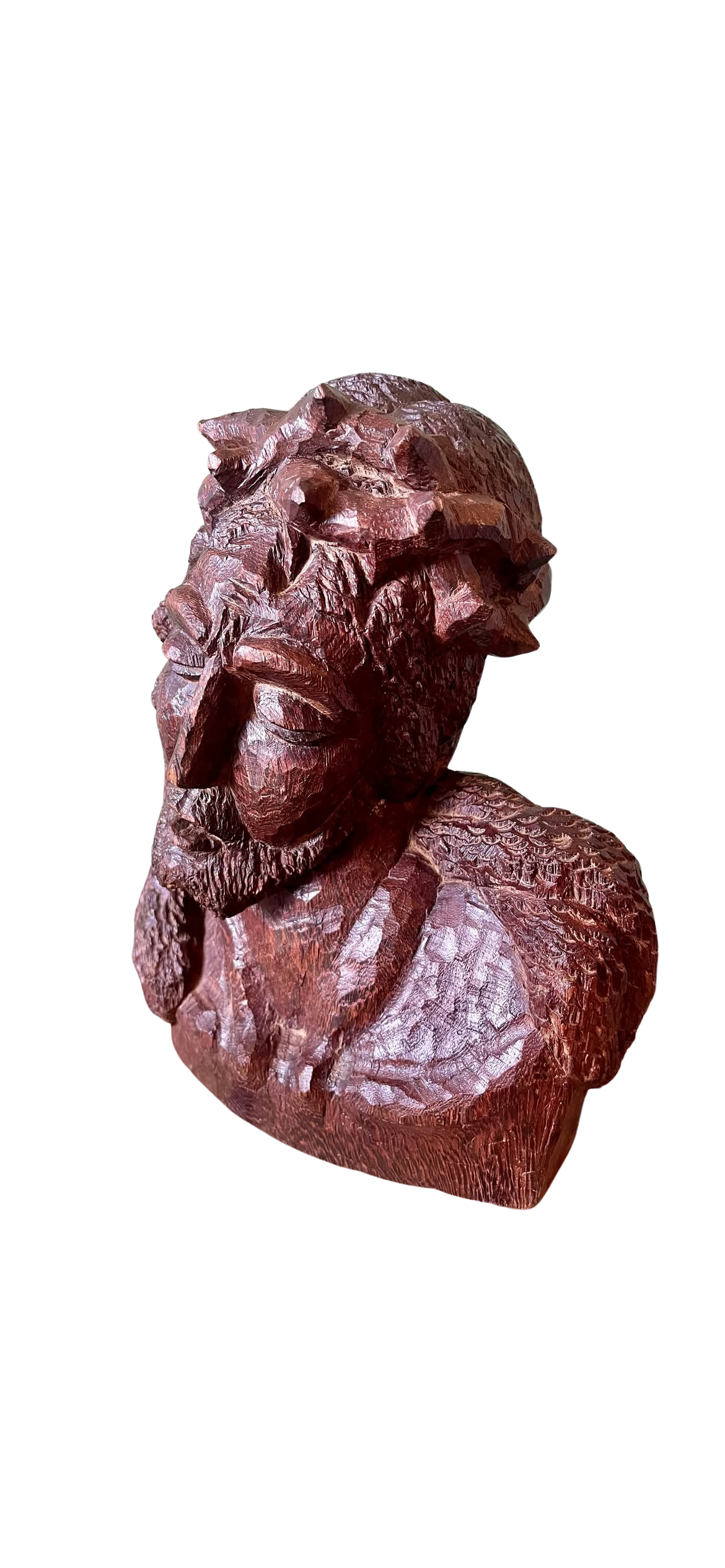 Buste du Christ en bois sculpté