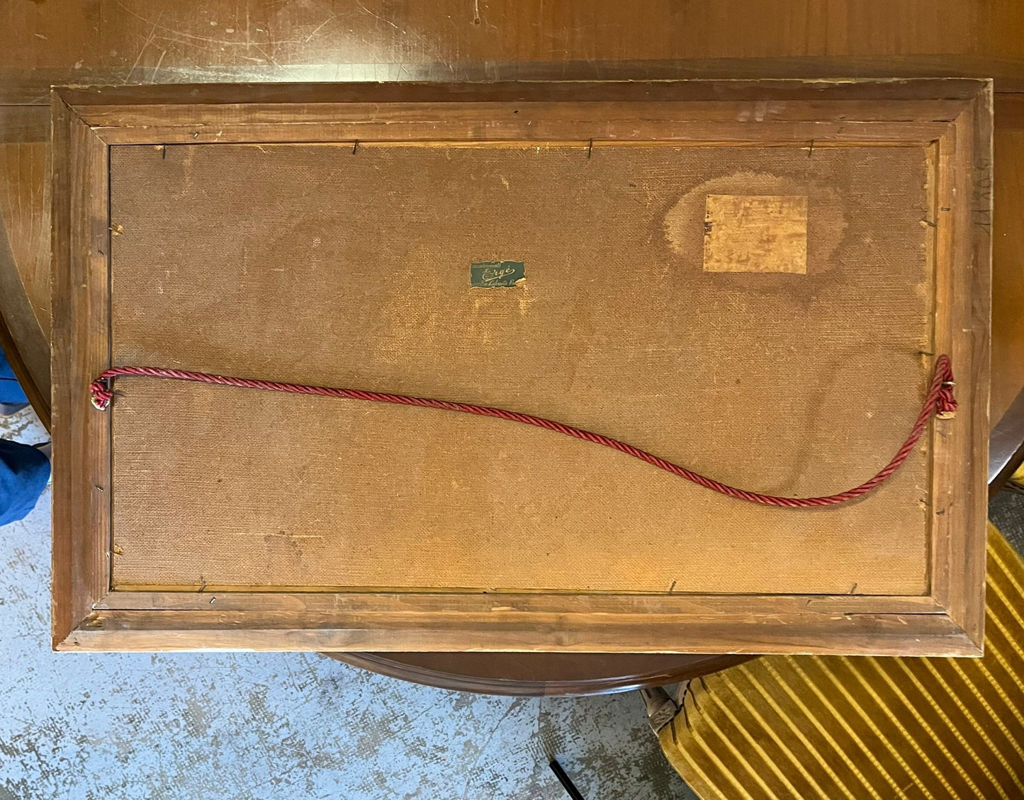 Huile au couteau marine méditerranéenne signée – grand format encadré