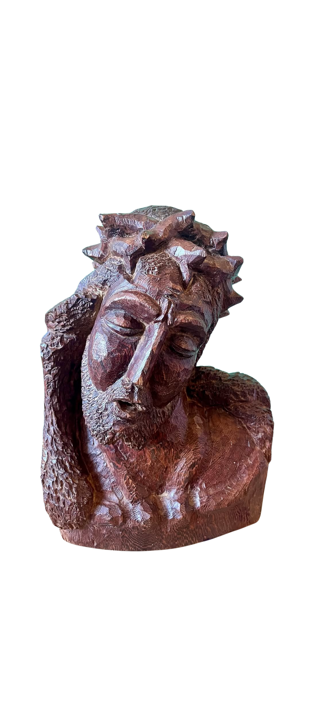 Buste du Christ en bois sculpté