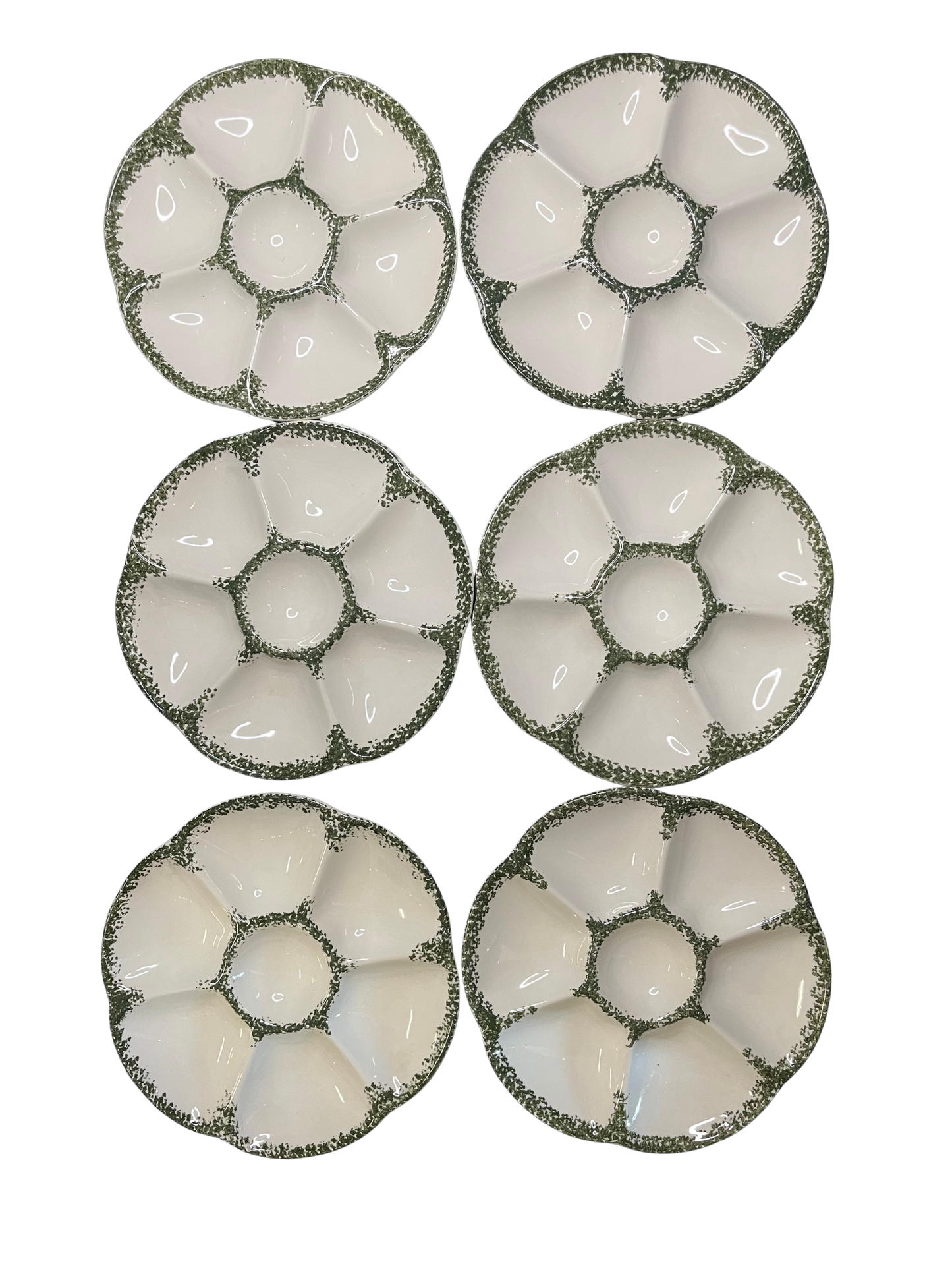 Lot de 6 assiettes à huîtres GIEN FRANCE