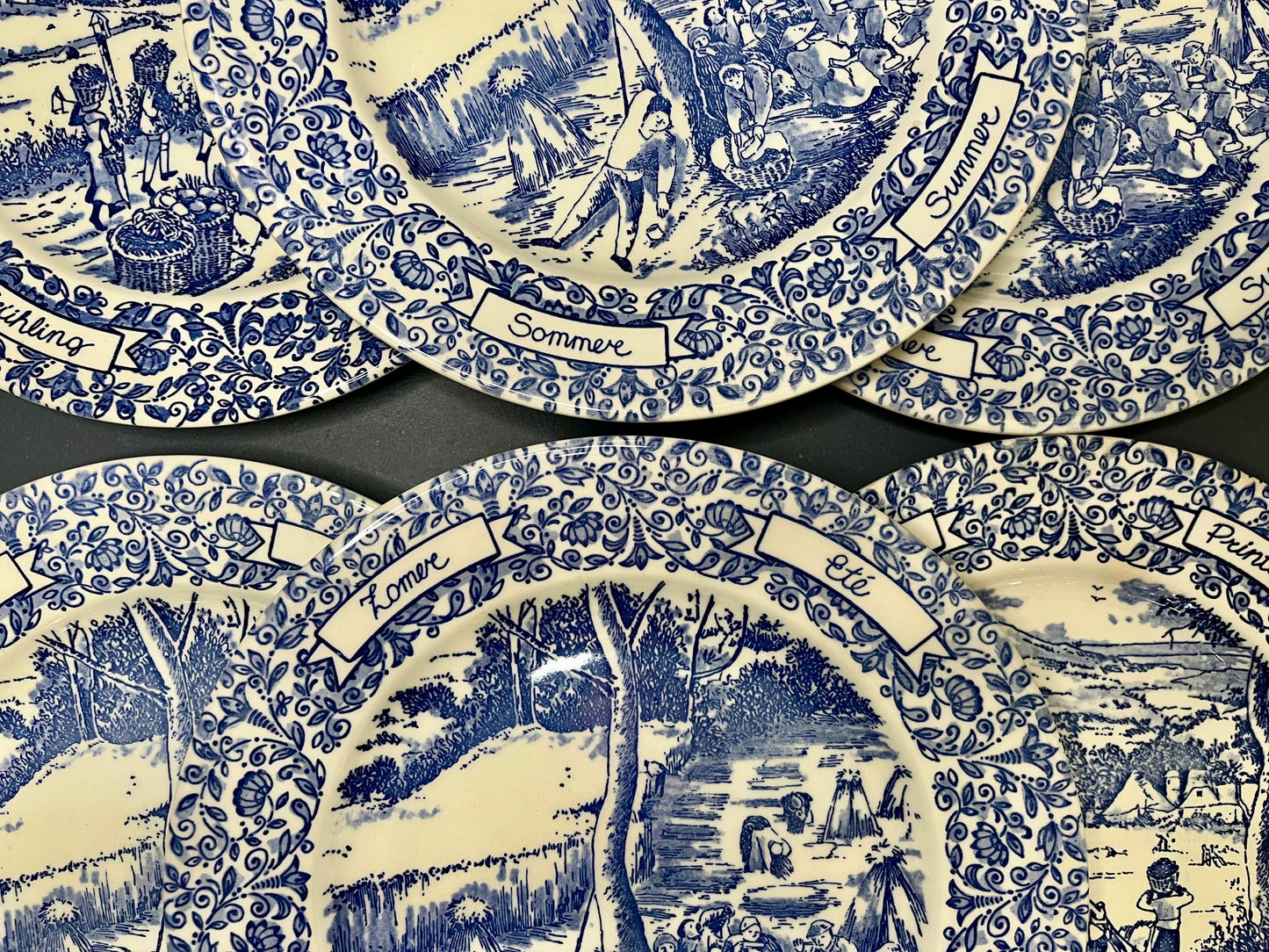 Ensemble de 6 assiettes printemps été