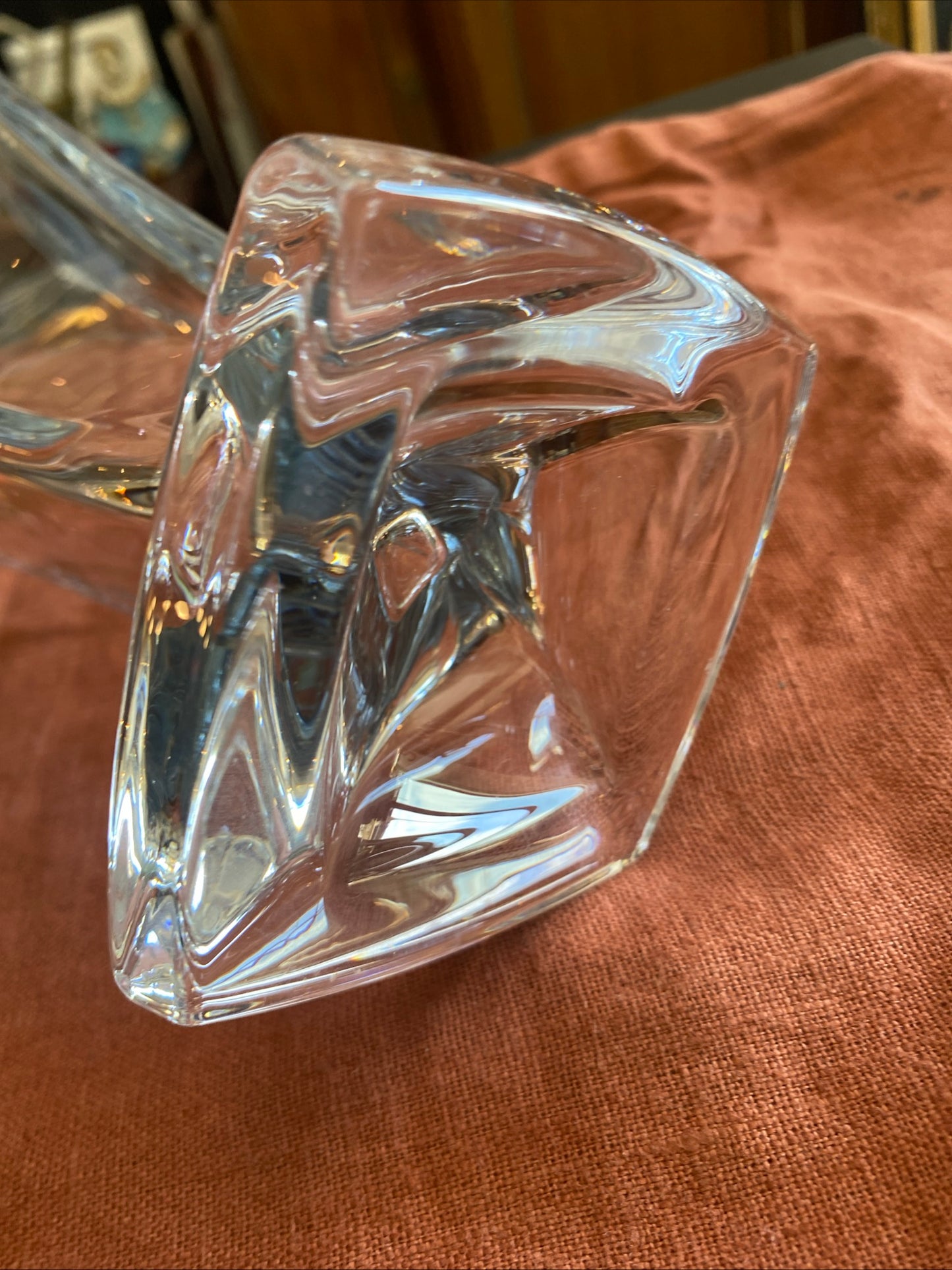 Grand vase Cristal Bohemia design vintage verre épais tchèque