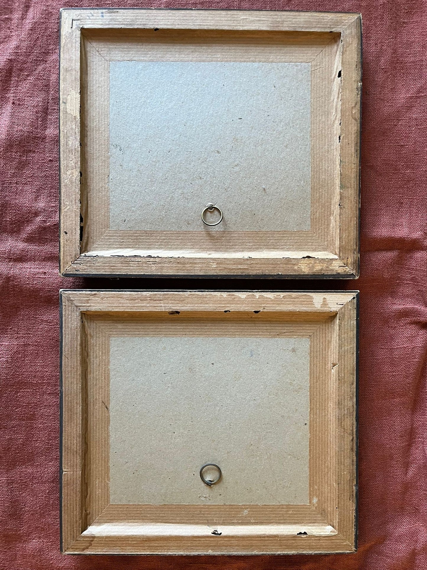 Paire de petites gravures anciennes encadrées paysages