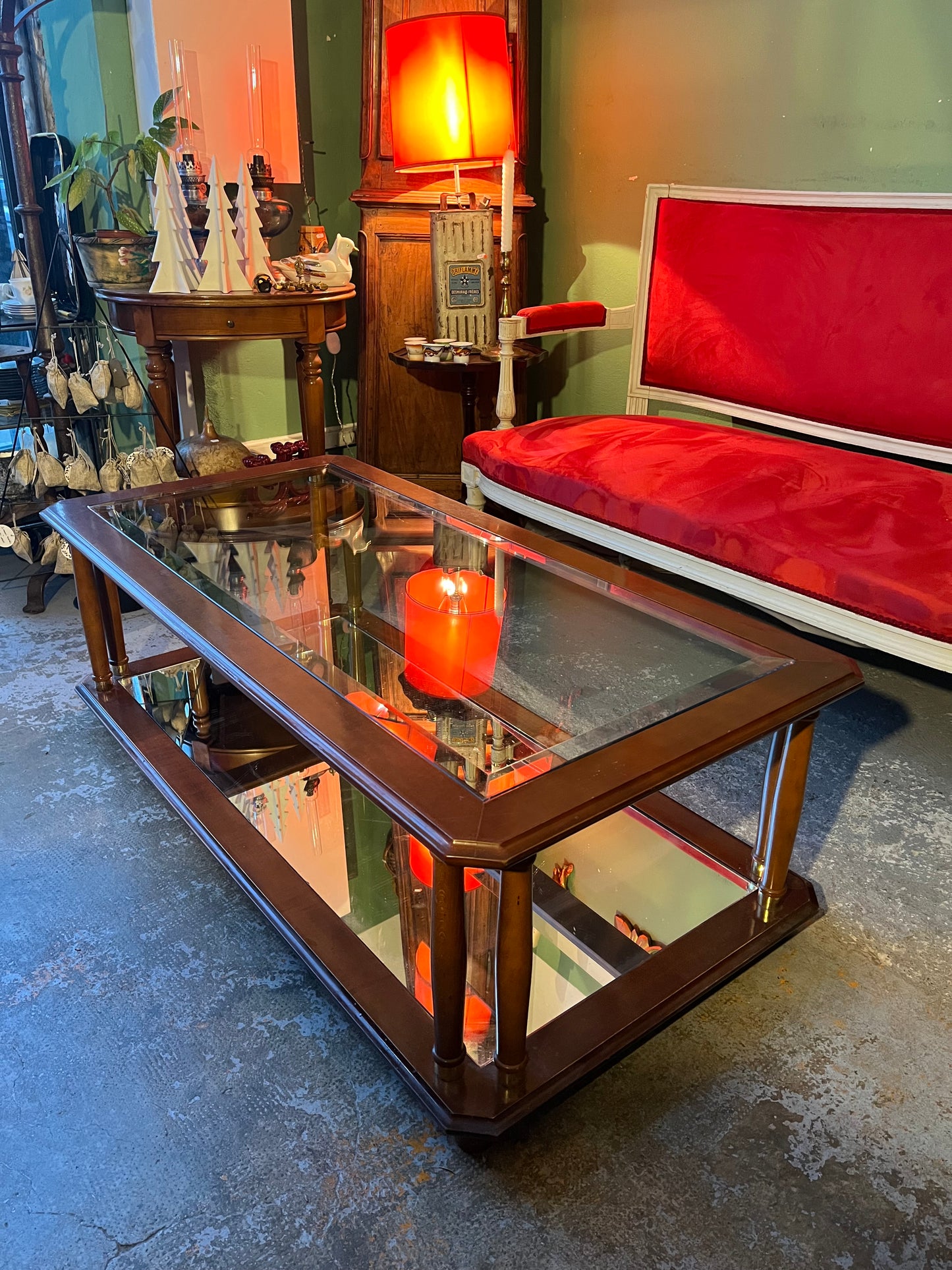 Table basse bois et verre