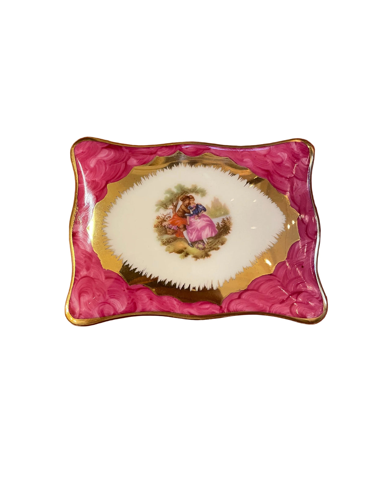 Boîte à bijoux en porcelaine de Limoges rose et dorée – Danijor