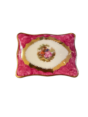 Boîte à bijoux en porcelaine de Limoges rose et dorée – Danijor