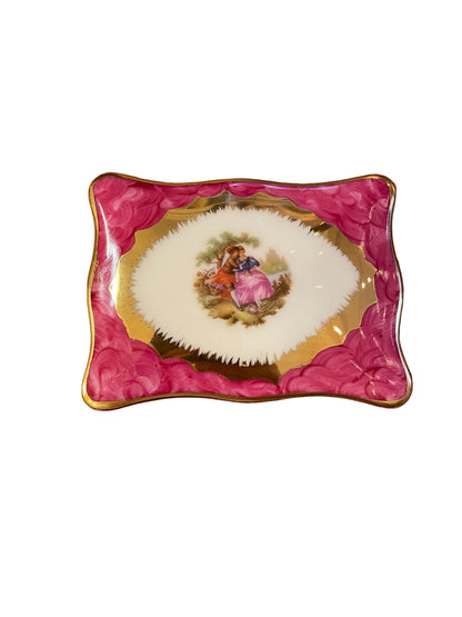 Boîte à bijoux en porcelaine de Limoges rose et dorée – Danijor
