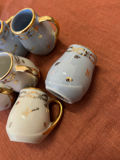 Service liqueur Napoléon Joséphine Ajaccio porcelaine France plateau 6 tasses