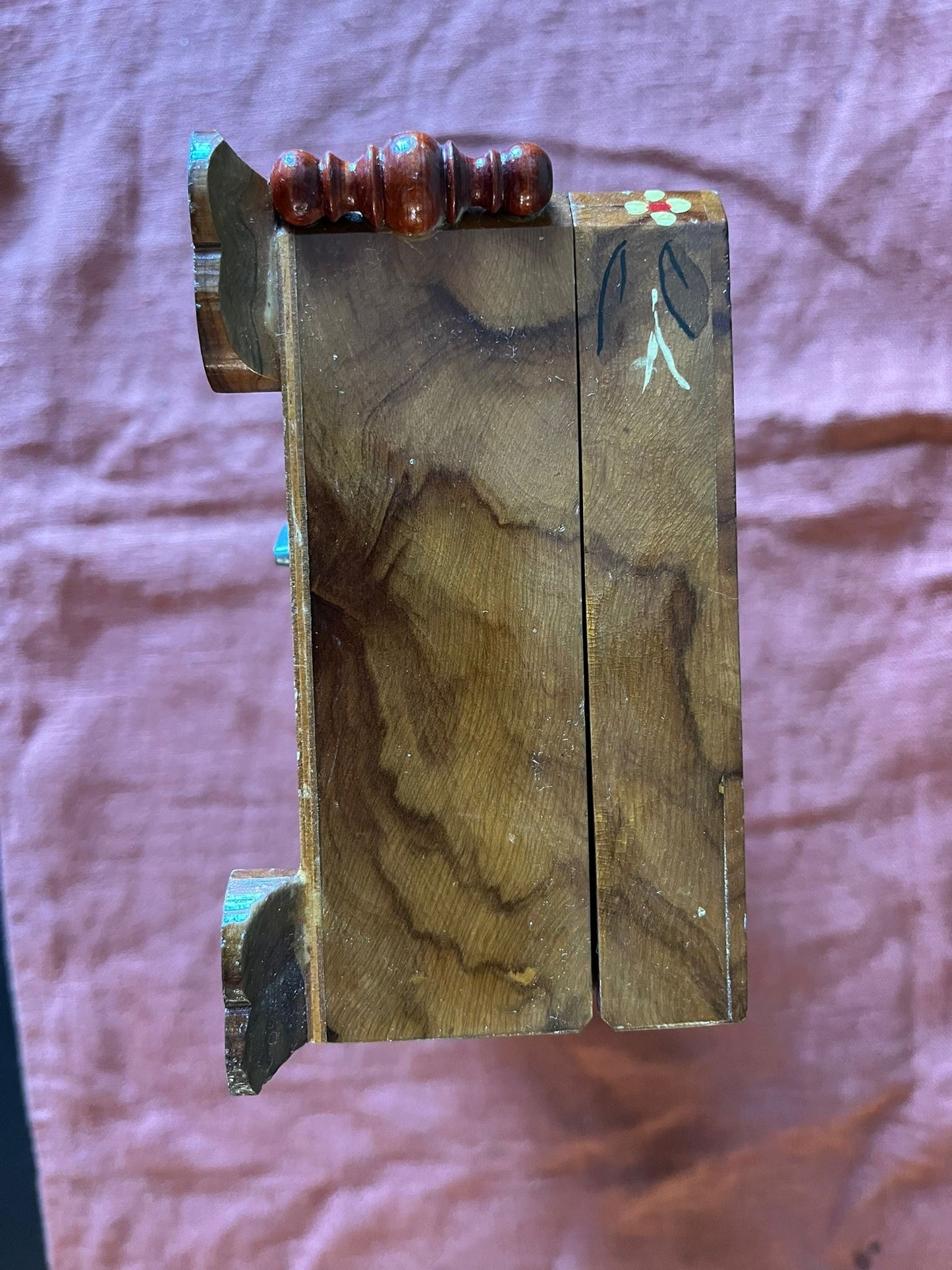 Boîte à bijoux musicale en bois avec miroir
