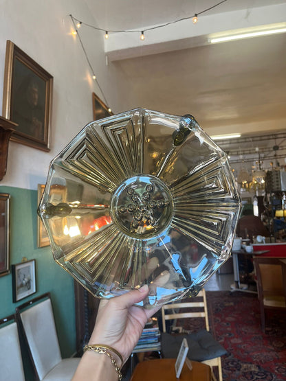 Grande coupe Art Déco en verre fumé