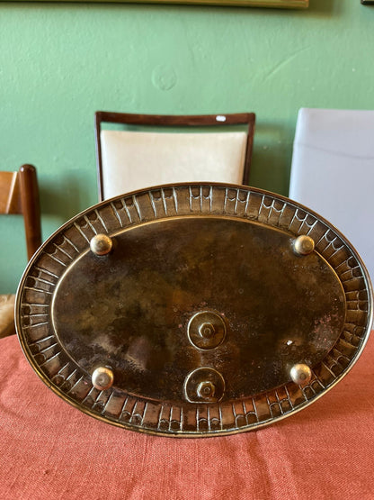 Vide-poche Art déco en métal argenté avec porte-cartes, années 1930
