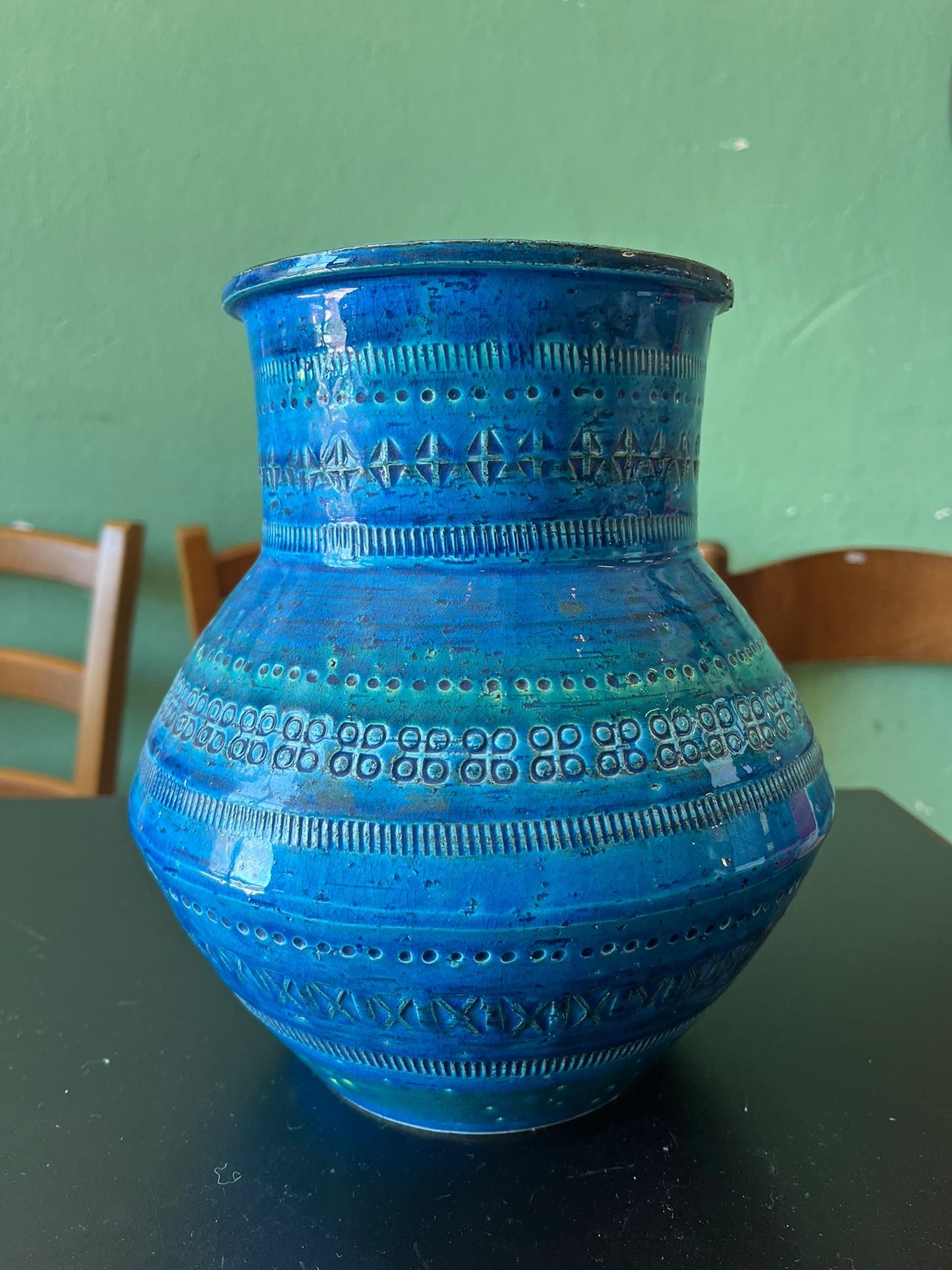 Grand vase en céramique bleue Sardartis Castelsardo – Style sarde traditionnel