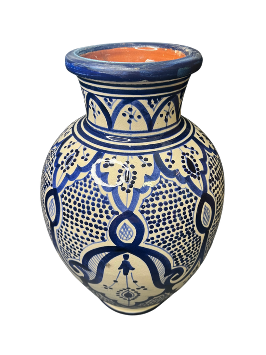 Vase marocain bleu blanc