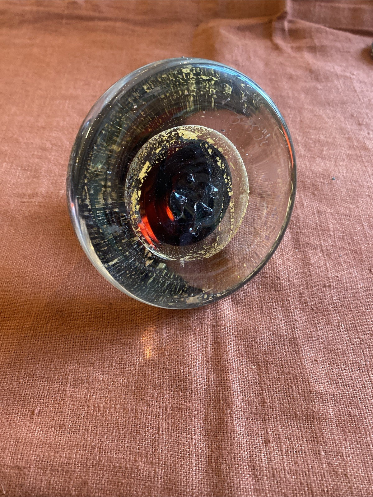 Vase Ou Presse Papier Sulfure En Verre Soufflé Murano