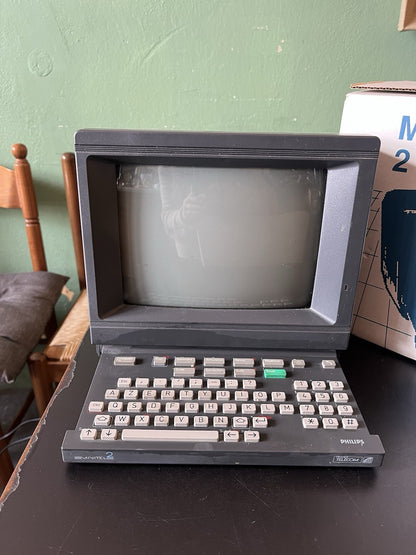 Minitel 2 Philips France Telecom vintage années 80 avec boîte origine