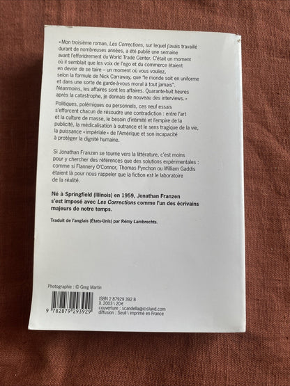 Jonathan Franzen Pourquoi s’en faire Éditions de l’Olivier dos du livre