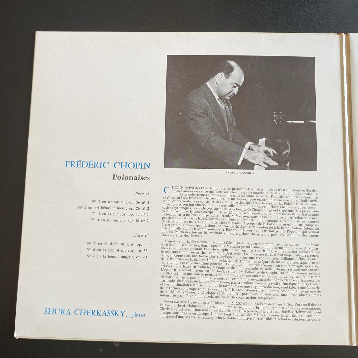 Vinyle 33T Chopin Polonaises Shura Cherkassky Deutsche