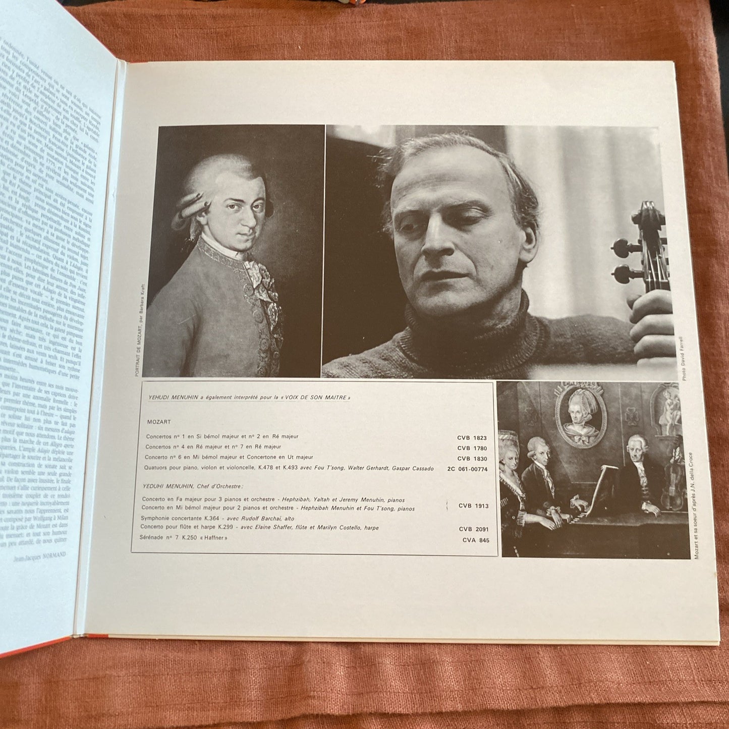 Vinyle LP Mozart Concertos violon Menuhin EMI La Voix