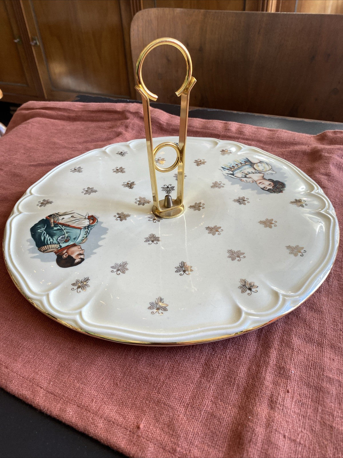 Présentoir À  Fromage Napoléon Josephine Porcelaine Décor Main