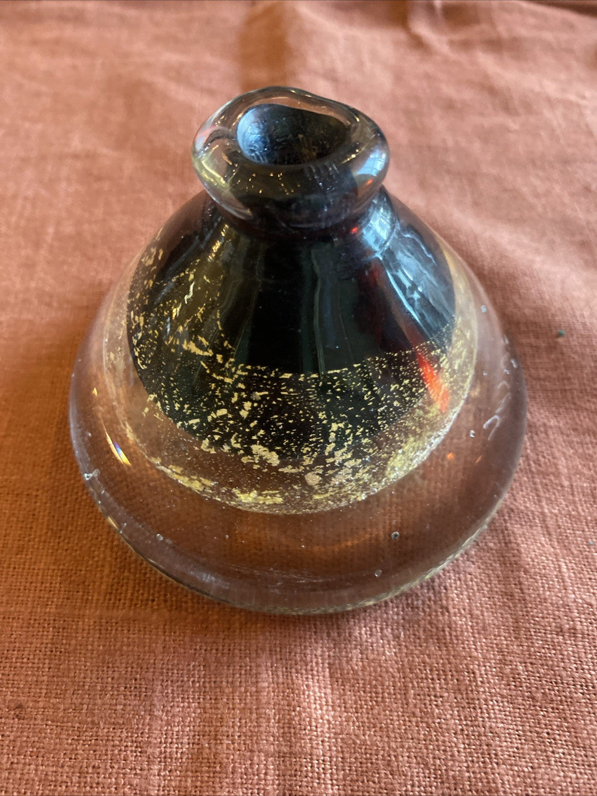 Vase Ou Presse Papier Sulfure En Verre Soufflé Murano