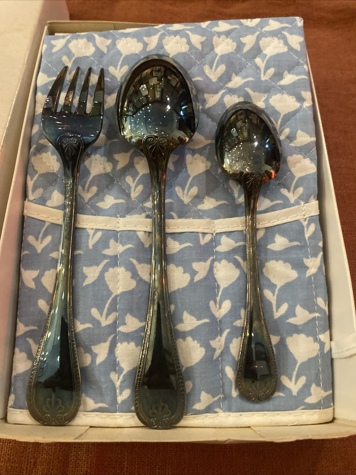 Coffret Christofle 3 Couverts En Métal Argenté Pour Enfant