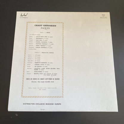 Vinyle 33T Chant grégorien Pâques Abbaye Solesmes