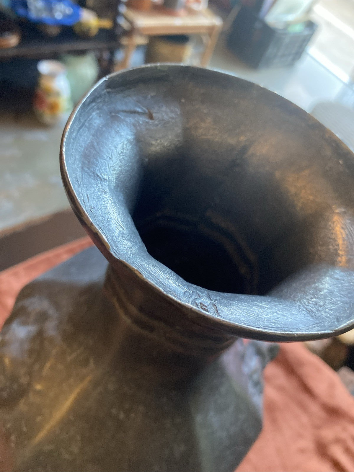 Verseuse Fontaine Décorative En Étain Massif Poinçons Lys Fin XIX Début XX Ème.