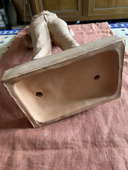 Statue ancienne en terre cuite – Jeune homme – Signée C. Massé